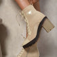 Lace Up Combat Heeled Ankle Boots