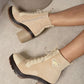 Lace Up Combat Heeled Ankle Boots