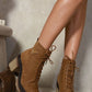 Lace Up Combat Heeled Ankle Boots