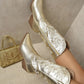 High Pointed Toe Embroidered Thick Heel Cowboy Boots
