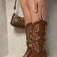 High Pointed Toe Embroidered Thick Heel Cowboy Boots