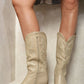 High Pointed Toe Embroidered Thick Heel Cowboy Boots