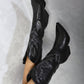 High Pointed Toe Embroidered Thick Heel Cowboy Boots