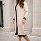 Knitted Contrast Trim Long Sleeve Midi Dress