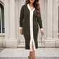 Knitted Contrast Trim Long Sleeve Midi Dress