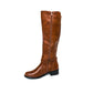 Faux Leather Buckle Knee High Boots