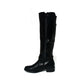 Faux Leather Buckle Knee High Boots