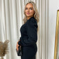 Puff Shoulder Knitted Jumper Dress