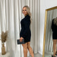 Puff Shoulder Knitted Jumper Dress