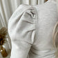 Puff Shoulder Knitted Jumper Dress