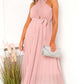 Pleated Crossover Maxi Dress Form Women