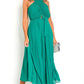 Pleated Crossover Maxi Dress Form Women