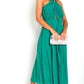 Pleated Crossover Maxi Dress Form Women