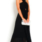 Pleated Crossover Maxi Dress Form Women