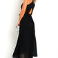 Pleated Crossover Maxi Dress Form Women