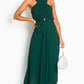 Pleated Crossover Maxi Dress Form Women