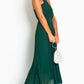 Pleated Crossover Maxi Dress Form Women