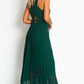Pleated Crossover Maxi Dress Form Women