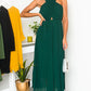 Pleated Crossover Maxi Dress Form Women