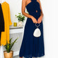 Pleated Crossover Maxi Dress Form Women