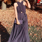 Pleated Crossover Maxi Dress Form Women