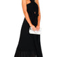 Pleated Crossover Maxi Dress Form Women