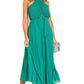 Pleated Crossover Maxi Dress Form Women