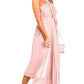 Pleated Crossover Maxi Dress Form Women