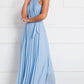 Pleated Crossover Maxi Dress Form Women