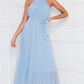 Pleated Crossover Maxi Dress Form Women