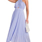 Pleated Crossover Maxi Dress Form Women