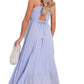 Pleated Crossover Maxi Dress Form Women