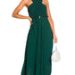 Pleated Crossover Maxi Dress Form Women