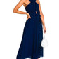 Pleated Crossover Maxi Dress Form Women