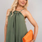 Sleeveless Beaded Halter Neck Maxi Dress with Tiered Hem