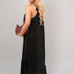 Sleeveless Beaded Halter Neck Maxi Dress with Tiered Hem