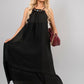 Sleeveless Beaded Halter Neck Maxi Dress with Tiered Hem