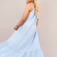 Sleeveless Beaded Halter Neck Maxi Dress with Tiered Hem