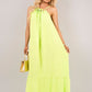 Sleeveless Beaded Halter Neck Maxi Dress with Tiered Hem