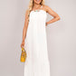 Sleeveless Beaded Halter Neck Maxi Dress with Tiered Hem