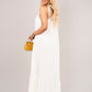 Sleeveless Beaded Halter Neck Maxi Dress with Tiered Hem