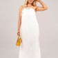 Sleeveless Beaded Halter Neck Maxi Dress with Tiered Hem