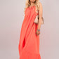 Sleeveless Beaded Halter Neck Maxi Dress with Tiered Hem