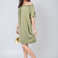 Knot Cuff Off Shoulder Mini Dress