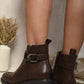 Buckle Side Zipper Closure Ankle Boots
