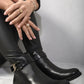 Buckle Side Zipper Closure Ankle Boots