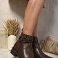 Buckle Side Zipper Closure Ankle Boots