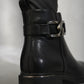 Buckle Side Zipper Closure Ankle Boots