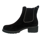 Becca Womens Studded Winter Fashion Ankle Faux Suede Ladies Ankle Boots Shoes Black