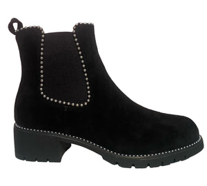 Becca Womens Studded Winter Fashion Ankle Faux Suede Ladies Ankle Boots Shoes Black